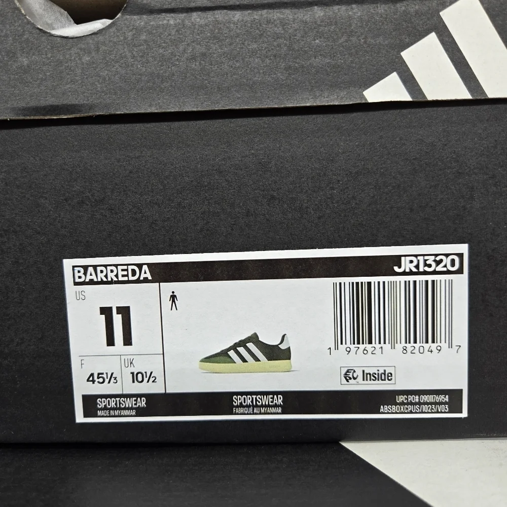 New adidas Barreda Lifestyle Collegiate Green Core White Men's Shoes Size 11